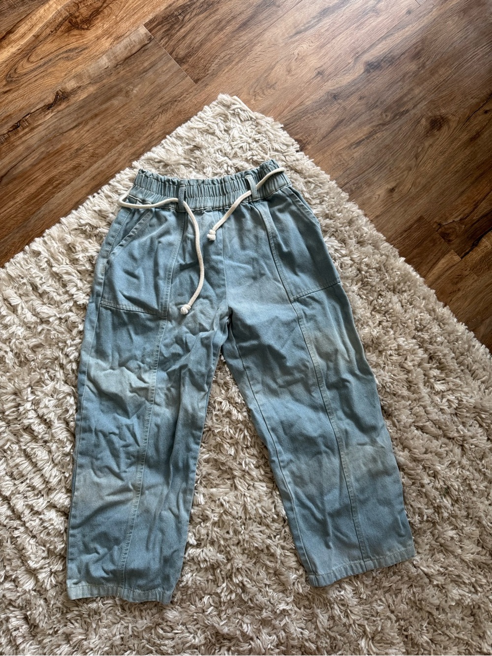 easel Light Blue Drawstring Pants